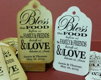 Meal Blessing MEDIUM Personalized Wedding Favor Tag  choose your amount