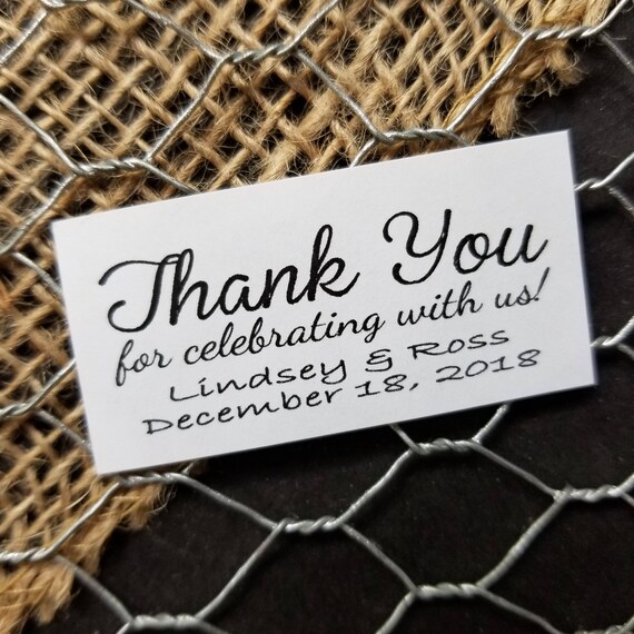 Thank You for celebrating with us Sticker Personalized Wedding Shower Favor  1.25 x 2.25 STICKER choose your amount