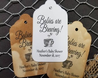 Babies are Brewing MEDIUM Personalized Wedding Favor Tag  choose your amount