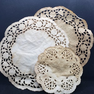 Napperons en papier tachés de thé 4 po. ou x 6,25 po. (environ)