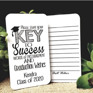 Key To Success (my RECTANGLE tag) 2" x 3 1/2"  Double Sided Tag Personalize with Graduate name and Class Year party favor Graduation