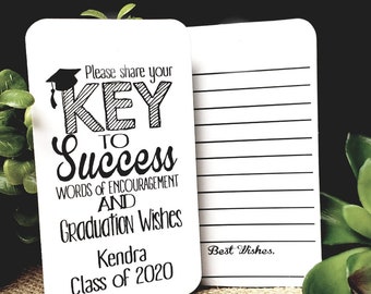 Key To Success (my RECTANGLE tag) 2" x 3 1/2"  Double Sided Tag Personalize with Graduate name and Class Year party favor Graduation