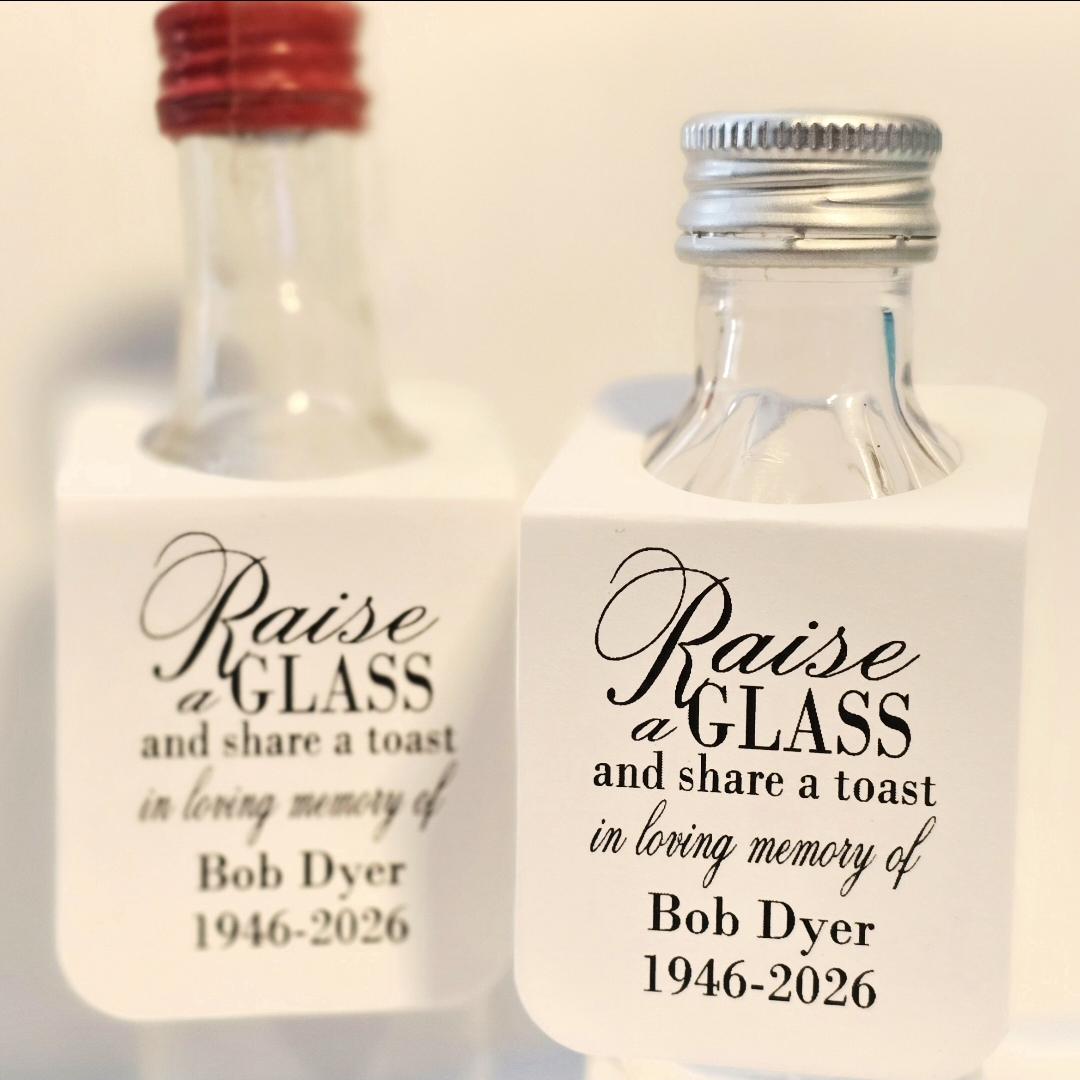 Memory Toast Raise a Glass Share a Toast MEMORIAL (RECTANGLE Tags) 1.5