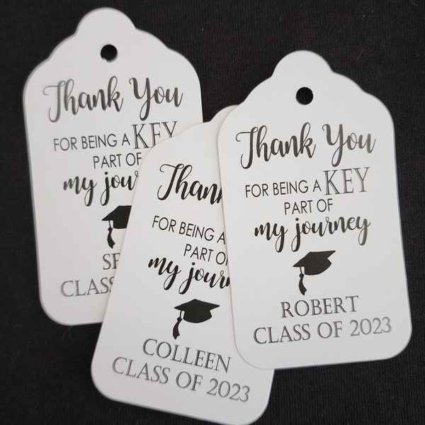 Thank you for being a key part of my journey graduation (my MEDIUM, LARGE or SMALL tag) Personalized