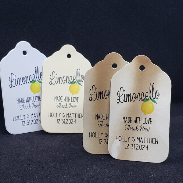Limoncello Made with Love Thank You (SMALL, MEDIUM, LARGE Tags) Personalized keepsake souvenir party favor Choose your size tag
