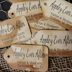 Appley Ever After (my MEDIUM tag) 1 3/8&quot; x 2 1/2&quot; Keepsake Souvenir Favor Tag Choose your quantity Happily ever after