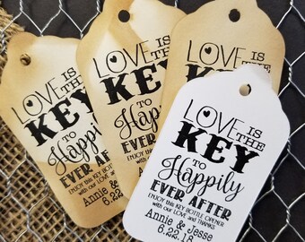 Love is the Key to Happily ever after Enjoy this key Bottle opener with our love and thanks (my MEDIUM tag) 1 3/8" x 2 1/2"