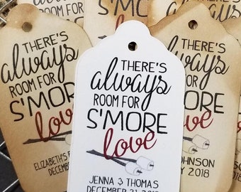 Always room for Smore Love LARGE 3 1/4 x 1 3/4 Tags Personalized Wedding Favor Tag S'more Love