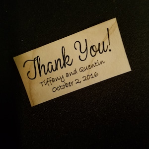 Thank You Sticker Personalized Wedding Shower Favor 1.25&quot; x 2.25&quot; STICKER choose your amount
