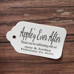 Appley Ever After (my MEDIUM souvenir tag) 1 3/8&quot; x 2 1/2&quot; Favor Tag Choose your quantity Happily ever after
