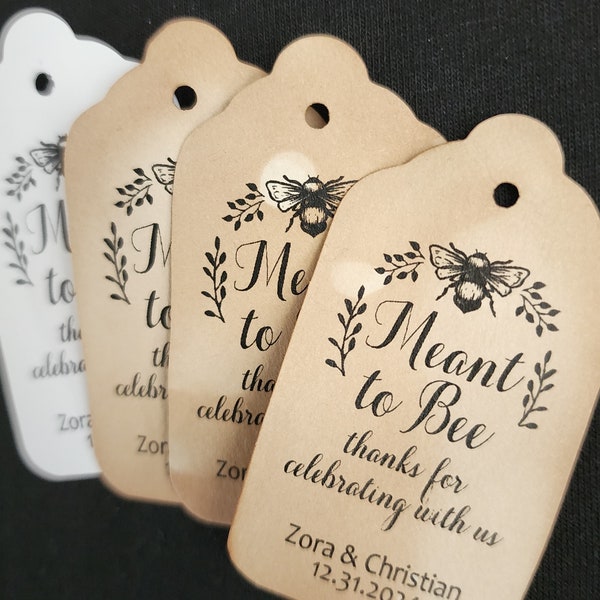 Meant to Bee Thanks for celebrating with us (my Medium, Large or Small tag) Personalized Baby Shower, Wedding, New Baby, Kisses Favor Tag