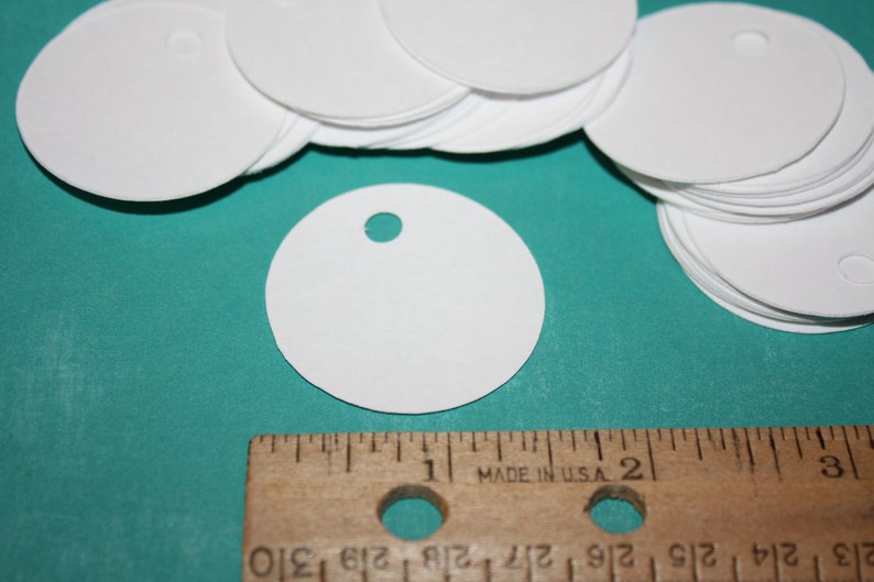 White Cardstock Tag 100 White Round Card Stock Price Tags 1 Etsy