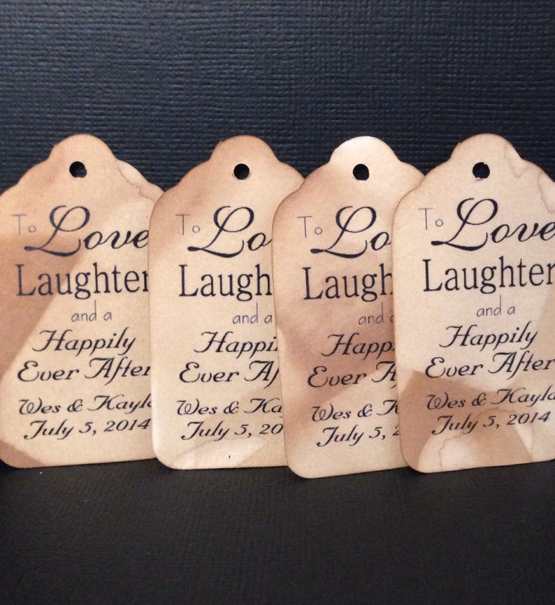 Love and Laughter and a Happily Ever After MEDIUM Tags Personalize with names and date image 2