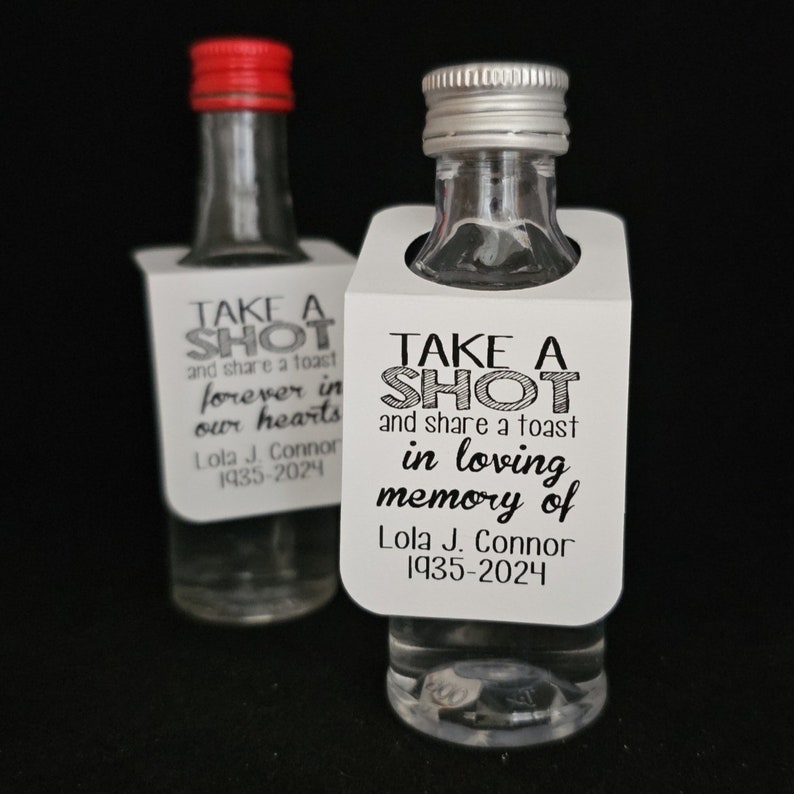 Take A Shot Share a Toast MEMORIAL (RECTANGLE Tags) 1.5