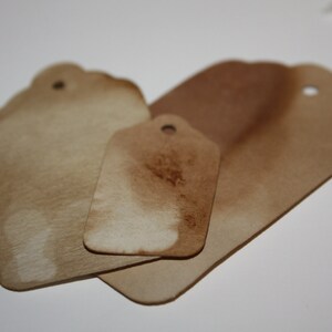 CardStock Tags Card Stock Tags (my MEDIUM tag) 1 3/8 x 2 1/2 Choose Your Quantity Tea Stained White Card Stock Grey Cream Ivory bild 7