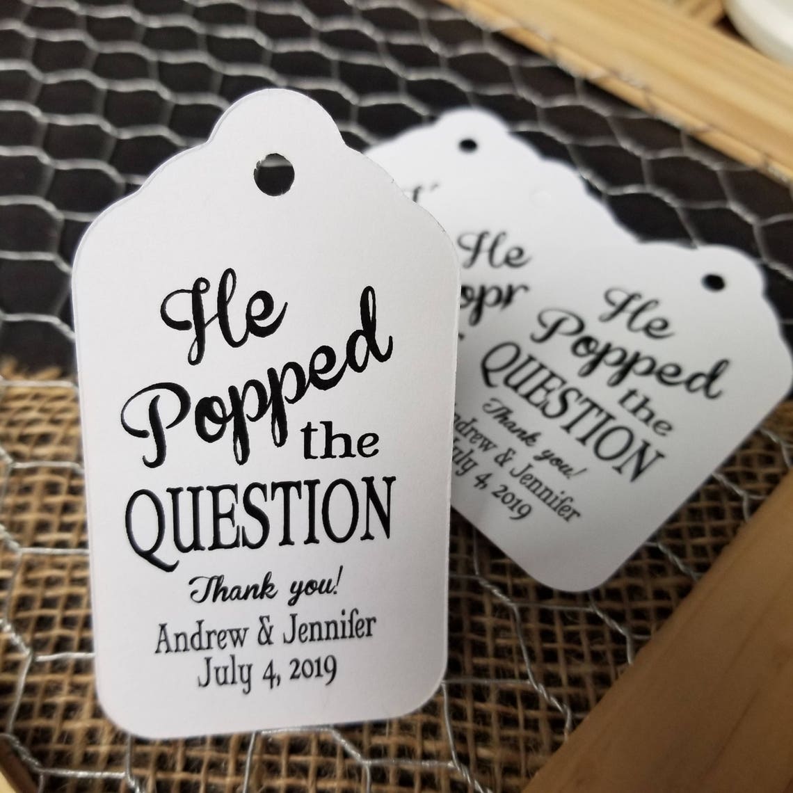 He POPPED the Question Favor Tag LARGE Tags Personalize With | Etsy