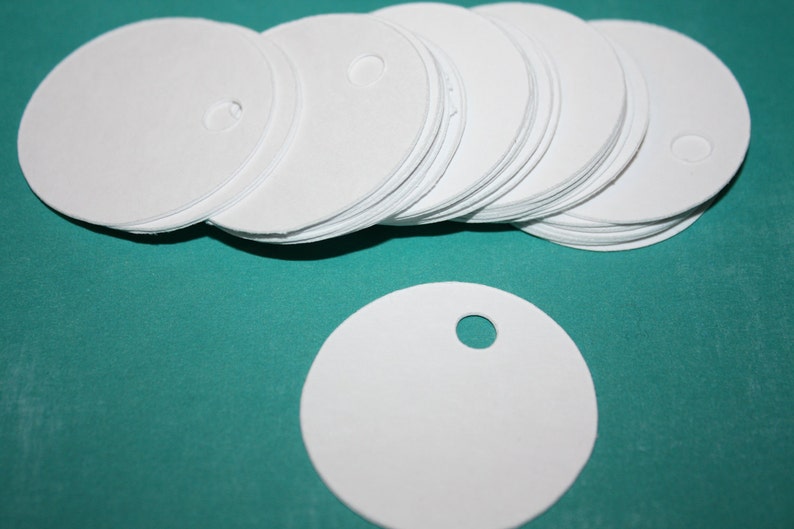 White Cardstock Tag 100 White Round Card Stock Price Tags 1 Etsy