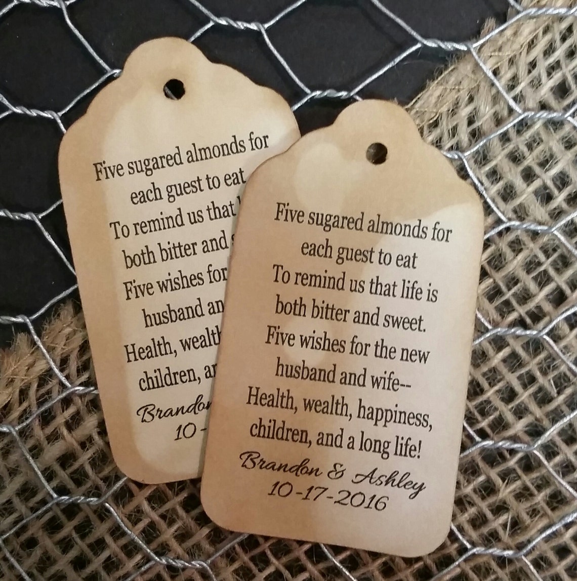 Five Sugared Almonds for Each Quest to Eat Script or Plain - Etsy