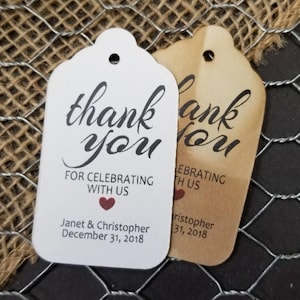 Thank you for celebrating with us (my MEDIUM, LARGE or SMALL tag) Personalized Party Event Favor Tag, baby shower, wedding, graduation