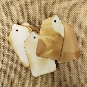 CardStock Tags Card Stock Tags (my MEDIUM tag) 1 3/8 x 2 1/2 Choose Your Quantity Tea Stained White Card Stock Grey Cream Ivory bild 6