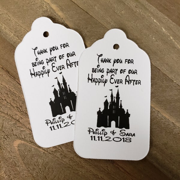 Thank You for Being Part of our Happily Ever After (my Small, Medium, Large, Larger Large sizes) Personalized Tag fairy tale, Cinderella