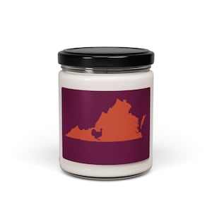 Blacksburg Hokie Virginia Tech Candle, Virginia Tech Hokies, College Candle, Virginia Silhouette Candle, Home State Candle