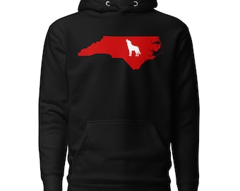 Sweat à capuche NC State Wolfpack, sweat à capuche Tailgating, sweat à capuche Caroline du Nord, sweat à capuche football universitaire, Raleigh, sweat-shirt silhouette Caroline du Nord