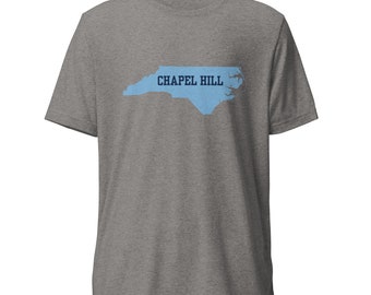 Camiseta Chapel Hill de Carolina del Norte, tacones de alquitrán UNC, tacones de alquitrán, camisa universitaria, camisa de silueta de Carolina del Norte, camisas del estado de origen, camiseta Old North
