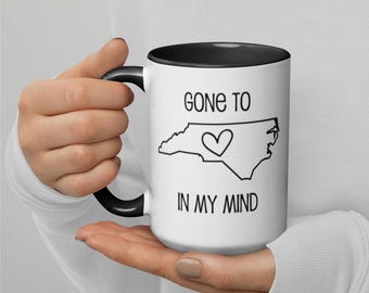 Carolina In My Mind Mug, North Carolina Mug, NC Mug, Gift for Him, Gift for Her, Office Gift, NC Outline Mug, North Carolina, Love NC