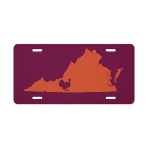 Blacksburg Hokie Virginia Tech Vanity Plate, Blacksburg License Plate, Football Plate, Blacksburg VA