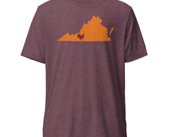 Blacksburg Hokie Virginia Tech Tee, Virginia Tech Hokies, College Shirt, Virginia Silhouette Shirt, Home State shirts, cadeau voor hem