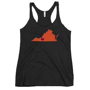 Blacksburg Hokie Virginia Tech Women&#39;s Racerback Tank, Virginia Tech Hokies, Virginia Silhouette Tank top, Home State Tank top