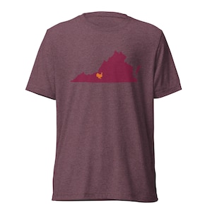Blacksburg Hokie Virginia Tech Tee, Virginia Tech Hokies, College Shirt, Virginia Silhouette Shirt, Home State Shirts, Gift for him