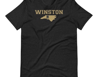 Camiseta negra y dorada de Winston-Salem, camiseta de Carolina del Norte, dorada y negra, WSNC, 336, camiseta de fútbol americano universitario
