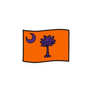 Clemson Purple Orange Magnet, South Carolina Flag Magnet, Clemson SC, Clemson Magnet, South Carolina