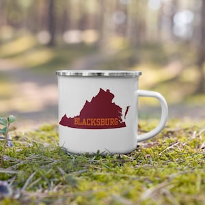 Blacksburg Hokie Virginia Tech Mug, Virginia Tech Hokies, College Mug, Virginia Silhouette Mug, Home State Mug, VT Mug