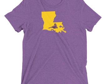 LSU Tigers Shirt, Tailgating Tee, Football Shirt, Louisiana Shirt, College Football Shirt, Baton Rouge, Louisiana Silhouette Shirt
