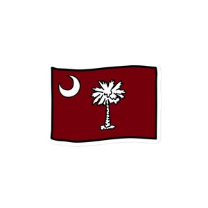South Carolina Garnet Black Magnet, South Carolina Flag Magnet, Columbia SC,  South Carolina