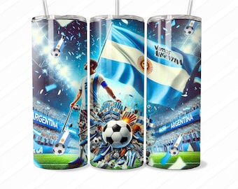 Argentina Soccer copa america 2024 Digital Design for Tumbler Wraps, Argentina png - Perfect for Print on Demand Shop