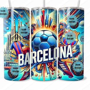 Barcelona Soccer Digital Design for Tumbler Wraps, Stickers, Mugs, T-Shirts | FCB Fan Art | Instant Download