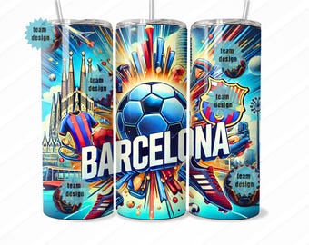 Barcelona Soccer Digital Design for Tumbler Wraps, Stickers, Mugs, T-Shirts | FCB Fan Art | Instant Download