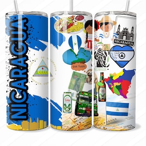 Celebrate Nicaraguan Pride with Our Nicaragua Flag Digital Design! Nicaragua flag tumbler wrap 20oz, NIcaragua png