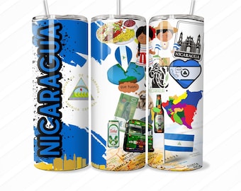 Celebrate Nicaraguan Pride with Our Nicaragua Flag Digital Design! Nicaragua flag tumbler wrap 20oz, NIcaragua png