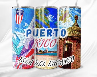 Puerto Rico Isla del Encanto Digital Design for Tumbler Wraps, Mouse Pads, T-Shirts | Vibrant Puerto Rican Art | Instant Download