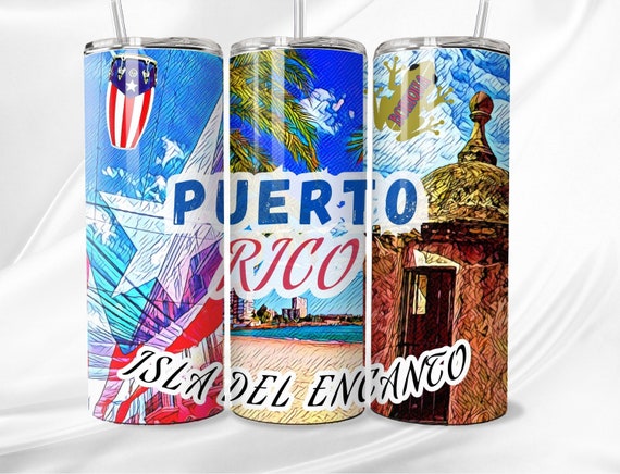 Puerto Rico Isla del Encanto Digital Design for Tumbler Wraps, Mouse Pads, T-Shirts | Vibrant Puerto Rican Art | Instant Download