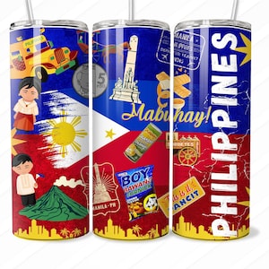 Philippine Flag Digital Design for Tumbler Wraps, Mouse Pads, T-Shirts, Filipino Pride Art, Instant Download