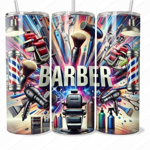 Conception numérique de barbier | Élégant et élégant PNG n JPEG pour travaux manuels | Emballages pour gobelets, autocollants, t-shirts, tasses et plus