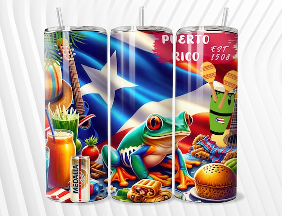 Puerto Rico Isla del Encanto Digital Design for Tumbler Wraps, Mouse Pads, T-Shirts | Vibrant Puerto Rican Art | Instant Download