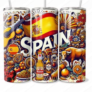 Spain Flag Digital Design for Tumbler Wraps, Stickers, Mugs, T-Shirts, Spanish Pride Art, Instant Download