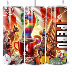 Peru Flag Digital Design for Tumbler Wraps, Stickers, Mugs, T-Shirts | Peruvian Pride Art | Instant Download
